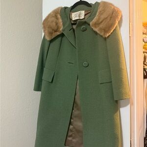 1950s Vintage Minx Fur Collar Coat